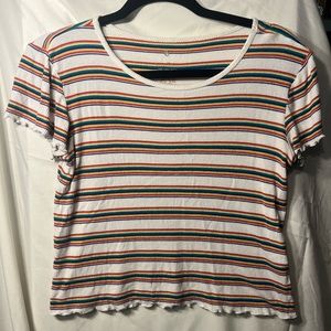 SO brand rainbow striped t shirt